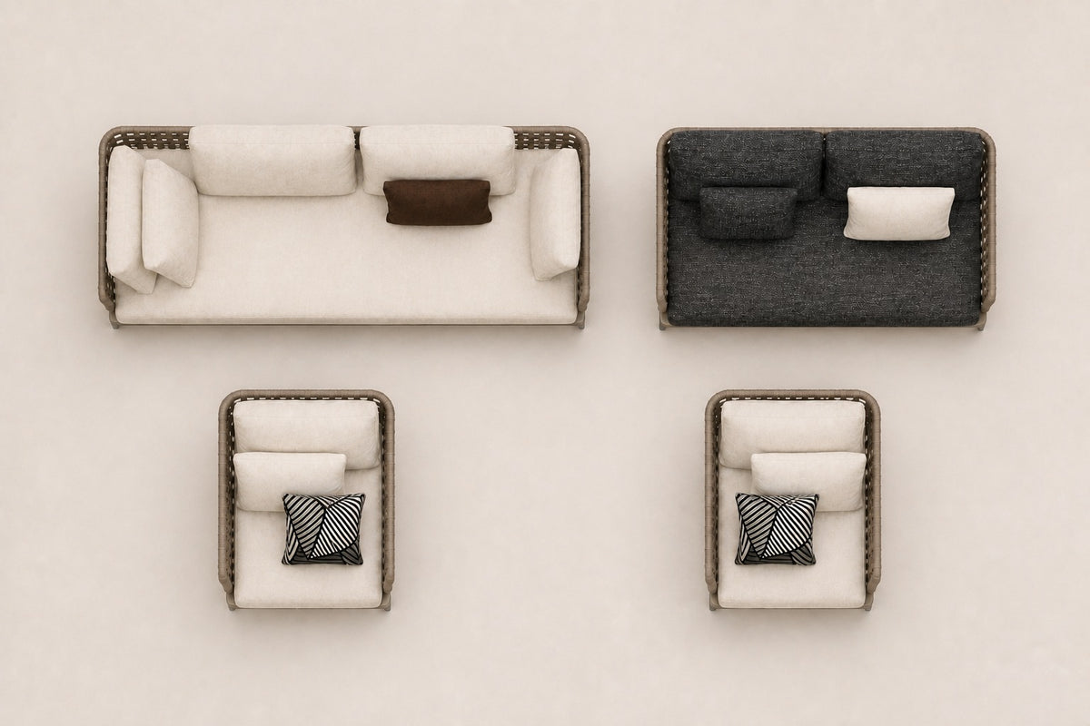 Salina Outdoor Sofa Set, overhead top view