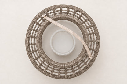 Santorini Braided Rope Lamp, overhead top view