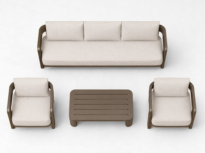 Serein Outdoor Sofa Set in Aluminium, overhead top view