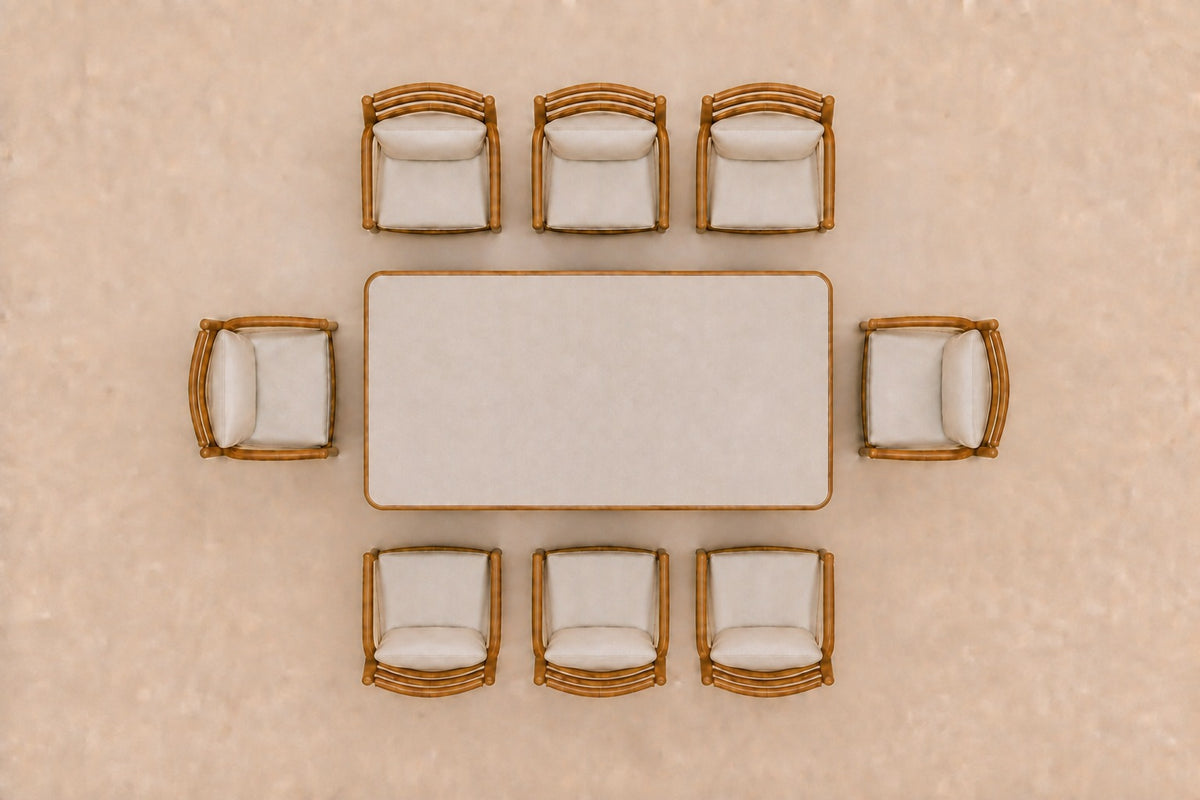 Sintra Outdoor Dining Set, overhead top view