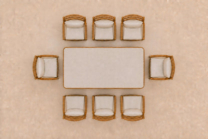 Sintra Outdoor Dining Set, overhead top view