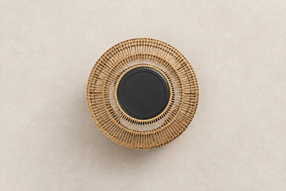 Solano Solar Lantern, Column, Open Weave, overhead top view