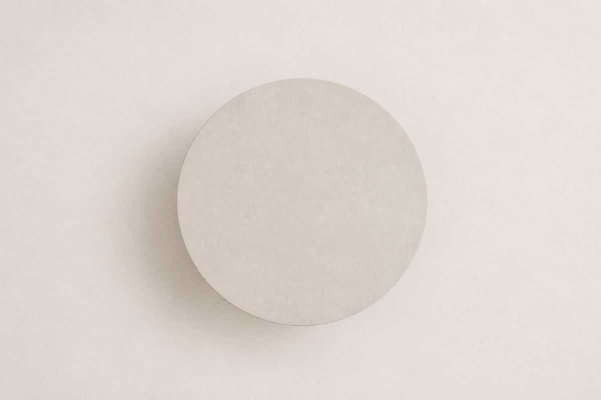 Vela Coffee Table in Aluminium, overhead top view