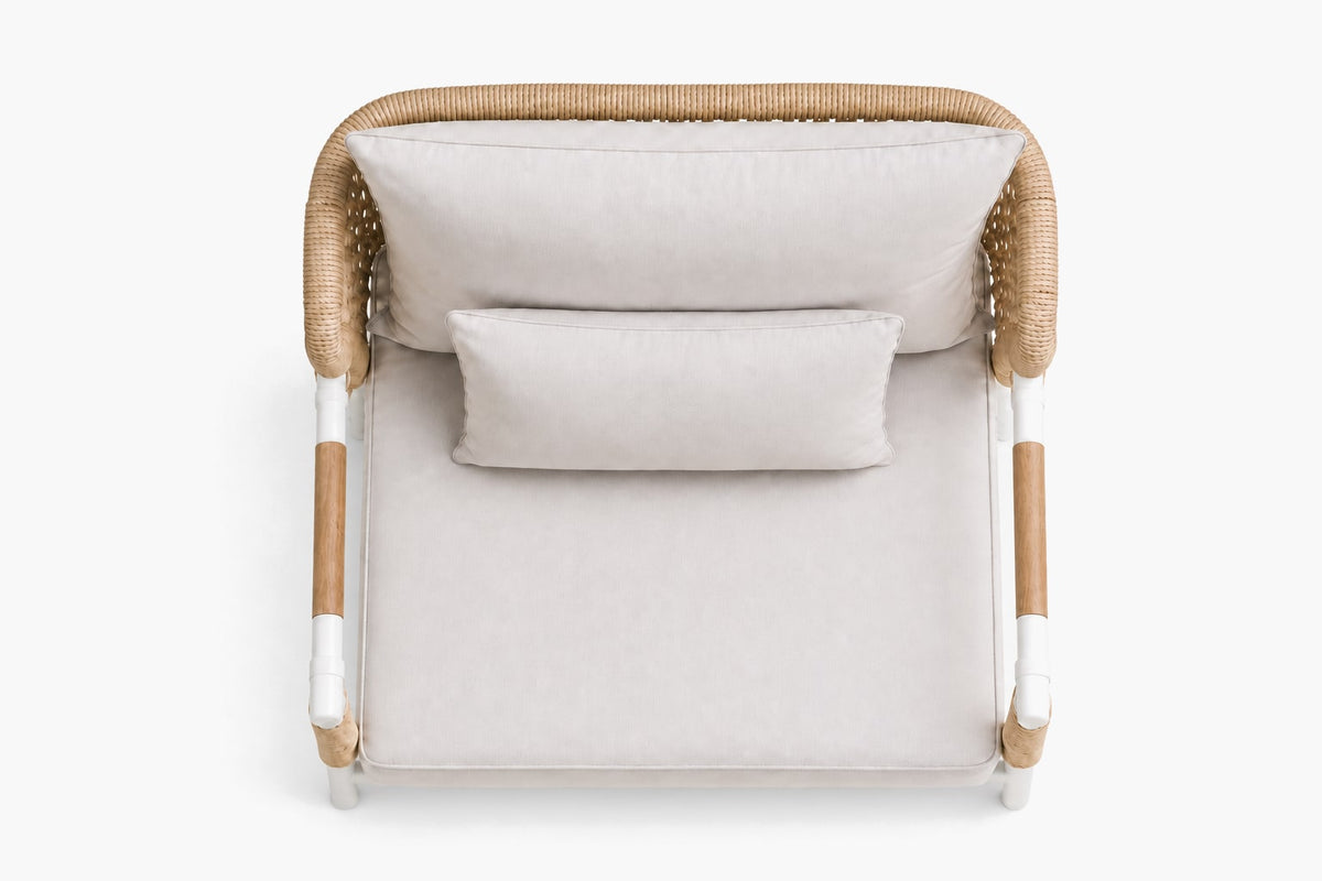 Vela Lounge Chair in Aluminium, overhead top view