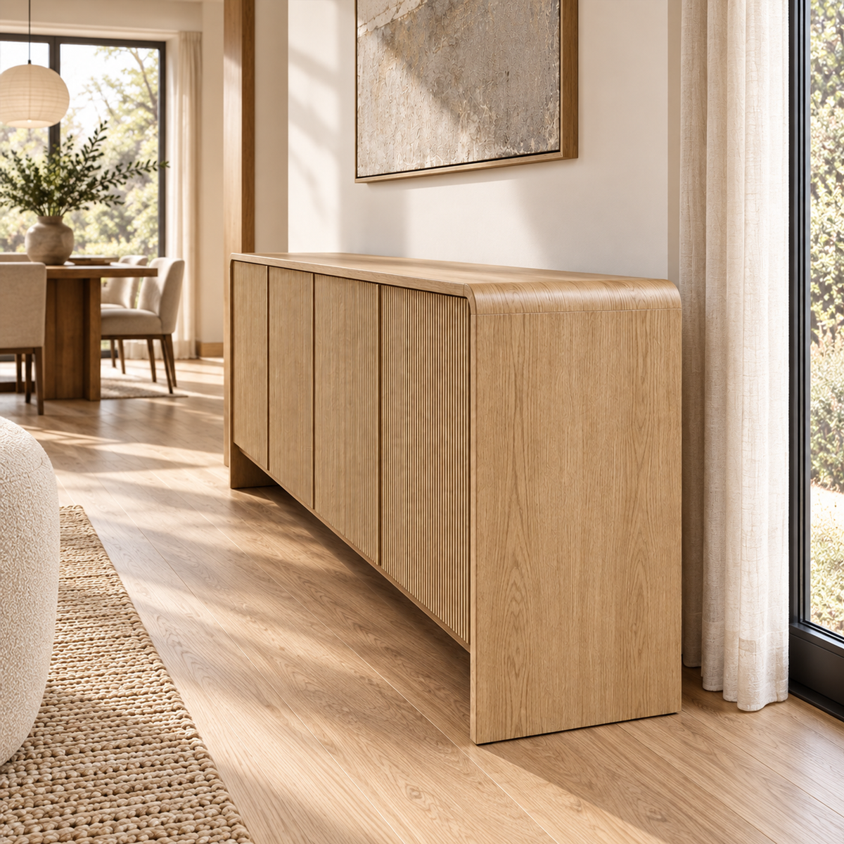 Lifestyle view: Alora 4-Door Sideboard, photographed in a quiet interior