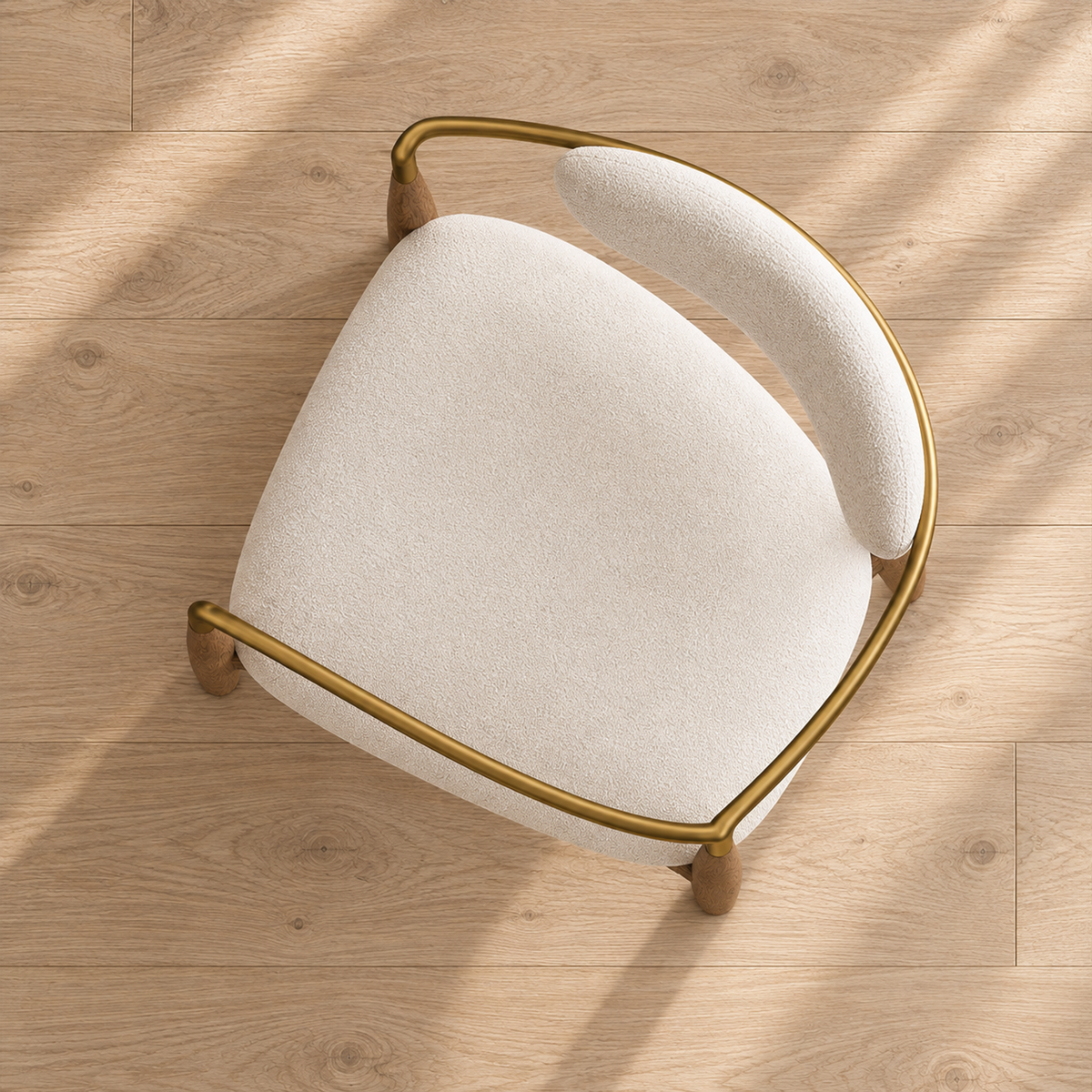 Arno Fabric Dining Armchair, overhead top view