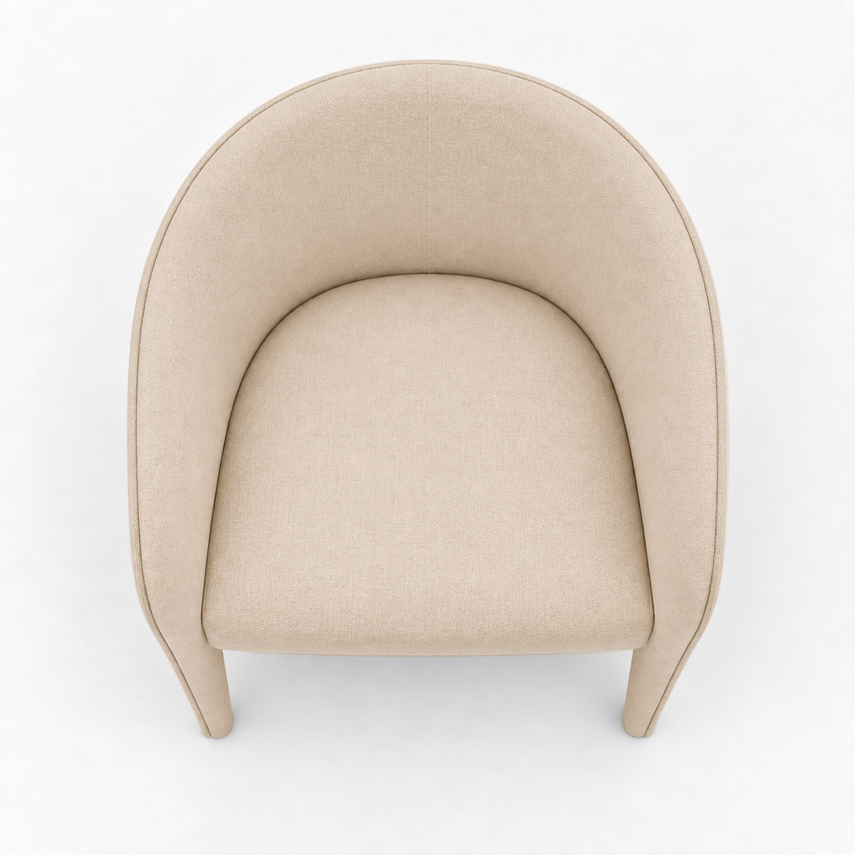 Blair Fabric Dining Armchair in ivory, complete overhead square view