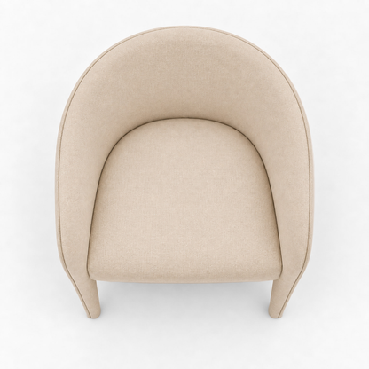 Blair Fabric Dining Armchair in ivory, complete overhead square view