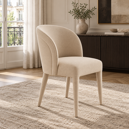 Lifestyle view: Blair Fabric Dining Side Chair, photographed in a quiet dining room