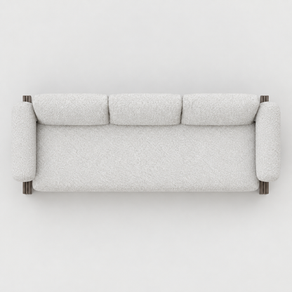 Ethereal Sofa in Aluminium, vertical overhead view