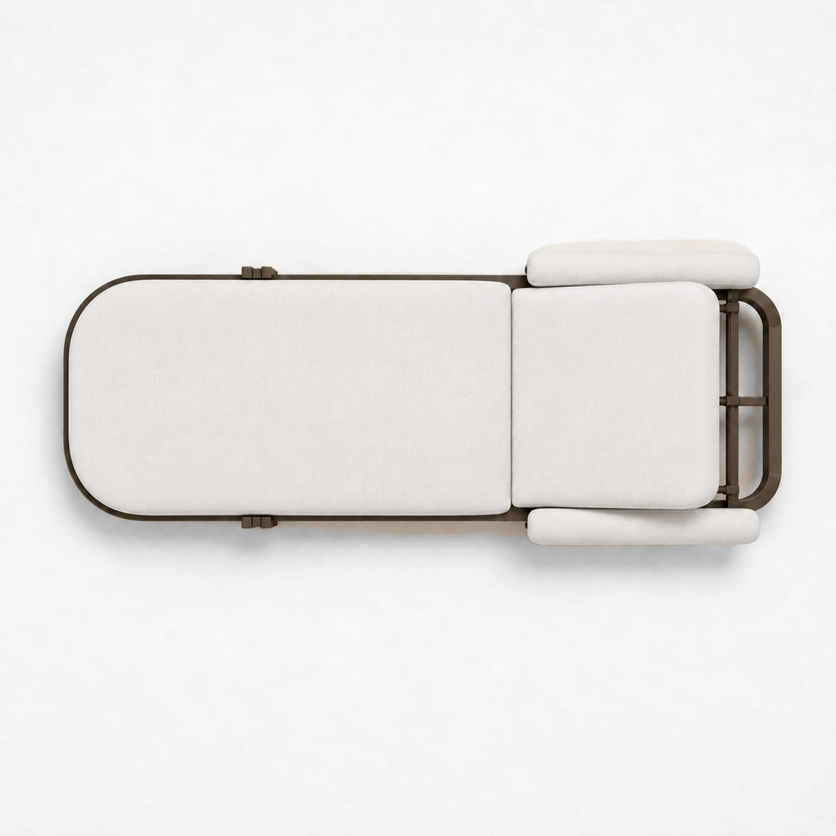 Ethereal Sun Lounger in Aluminium, vertical overhead view