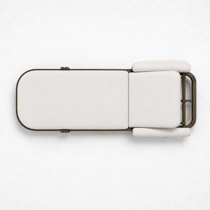 Ethereal Sun Lounger in Aluminium, vertical overhead view