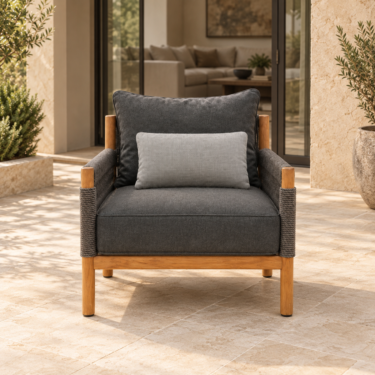 Lifestyle view: Ithaca Lounge Chair in a furnished residential setting