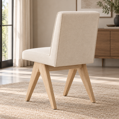 Lifestyle view: Jakob Fabric Dining Side Chair, photographed in a quiet interior