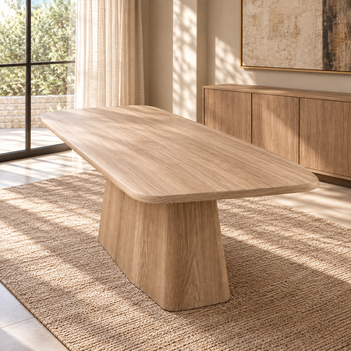 Lifestyle view: Kyoto Rectangular Dining Table, photographed in a quiet dining room