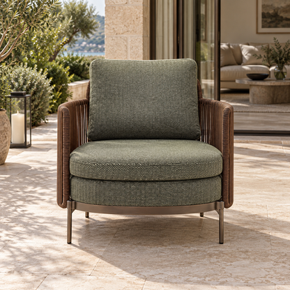 Lifestyle view: Amalfi Lounge Chair in a furnished home terrace