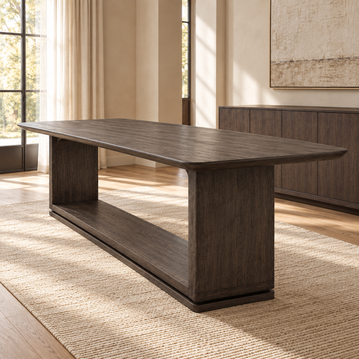 Lifestyle view: Ligné Open Rectangular Dining Table — room view