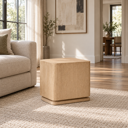 Lifestyle view: Ligné Plinth Square Side Table, photographed in a quiet interior
