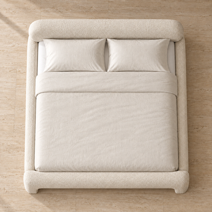 Lila Fabric Panel Bed, overhead top view