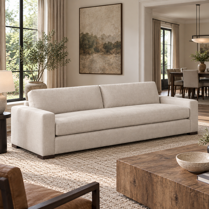 Lifestyle view: Maxwell Bench-Seat Sofa, photographed in a quiet living room