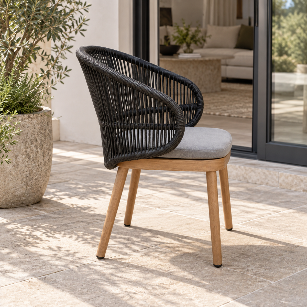 Lifestyle view: Menorca Dining Chair in a furnished setting