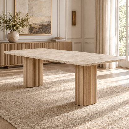 Lifestyle view: Mulholland Rectangular Dining Table in a furnished residential interior