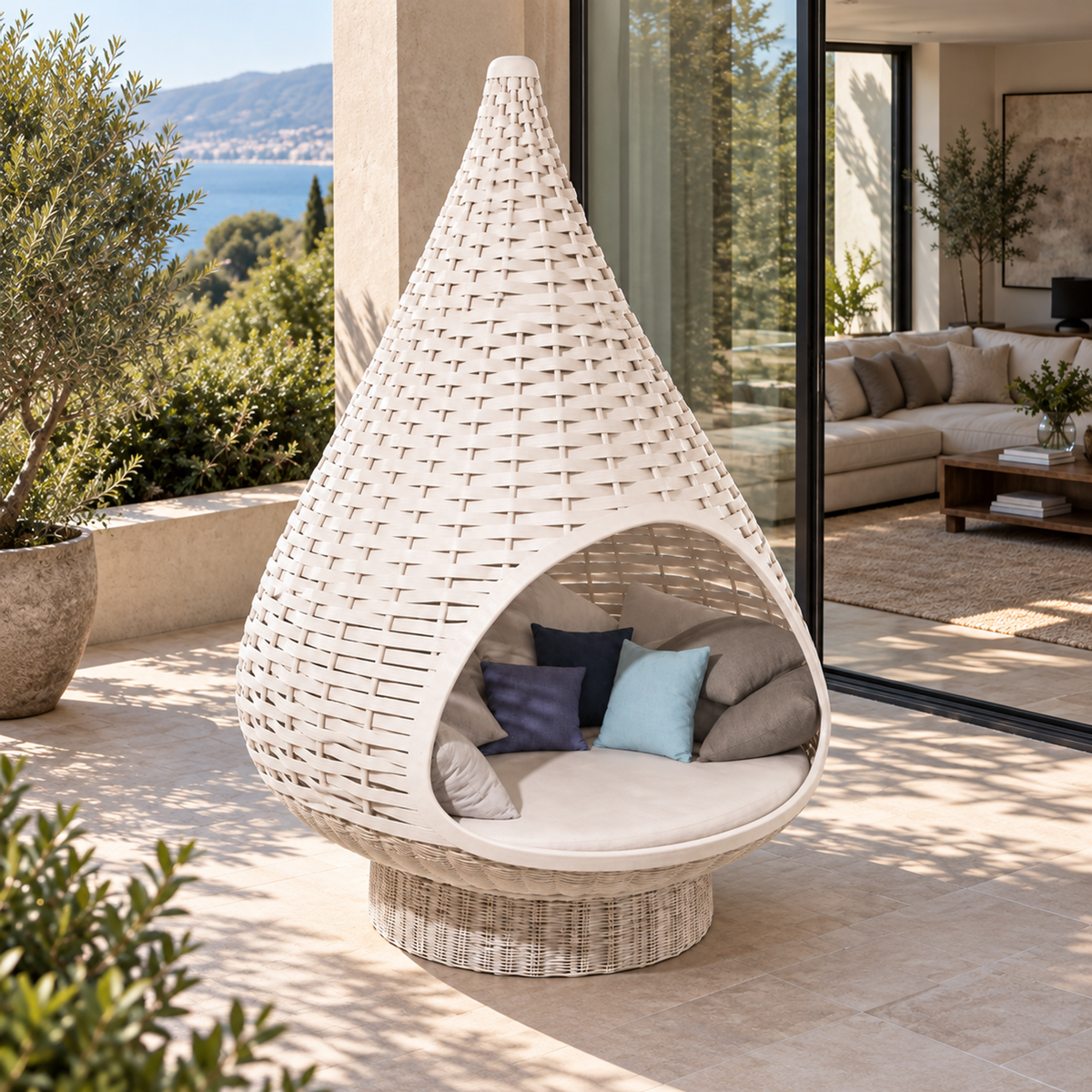 Lifestyle view: Nido Hanging Nest, Floor-Standing in a furnished setting