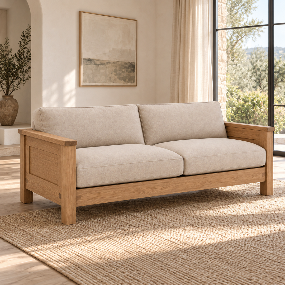 Ojai Sofa — studio view against a warm alabaster ground