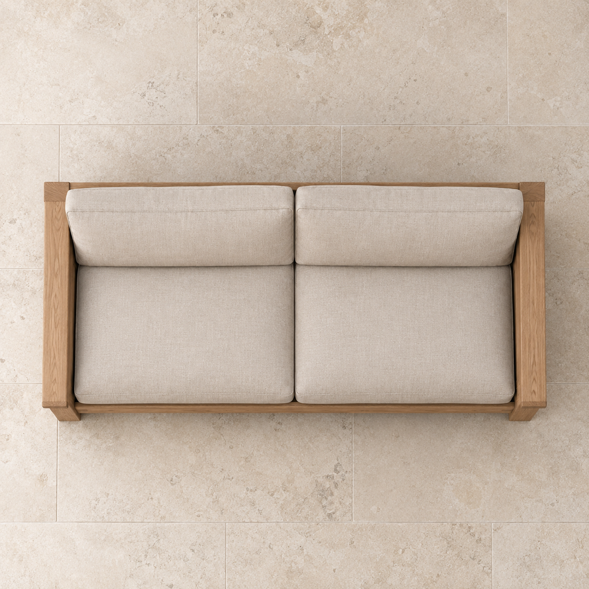 Ojai Sofa — overhead view, studio