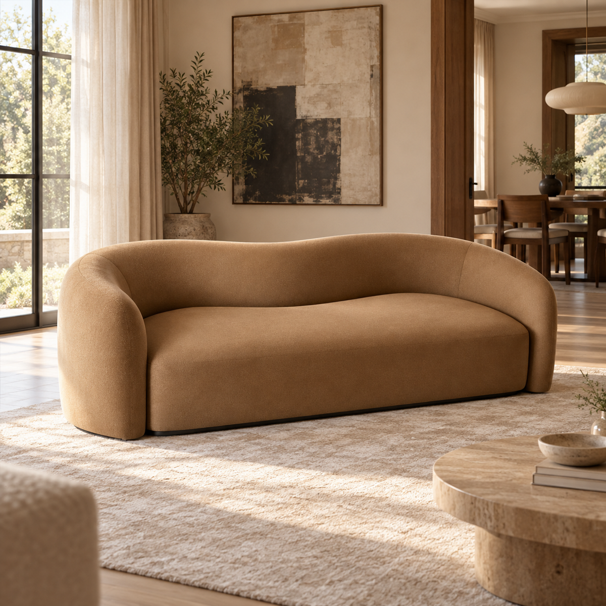 Lifestyle view: Onde sofa in a sunlit furnished interior