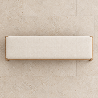 Padua Fabric End-of-Bed Bench, overhead top view