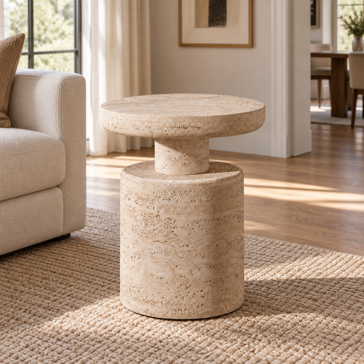 Lifestyle view: Ponti Round Side Table, photographed in a quiet interior