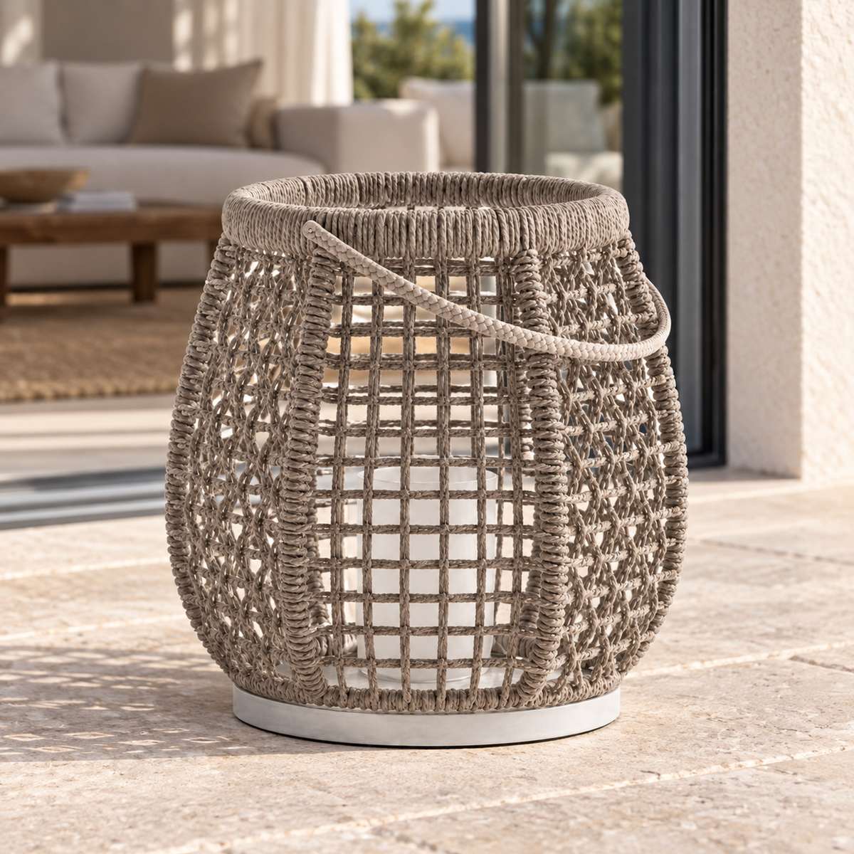 Lifestyle view: Santorini Braided Rope Lamp