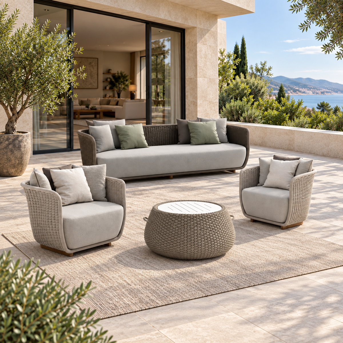 Lifestyle view: Santorini Outdoor Sofa Set