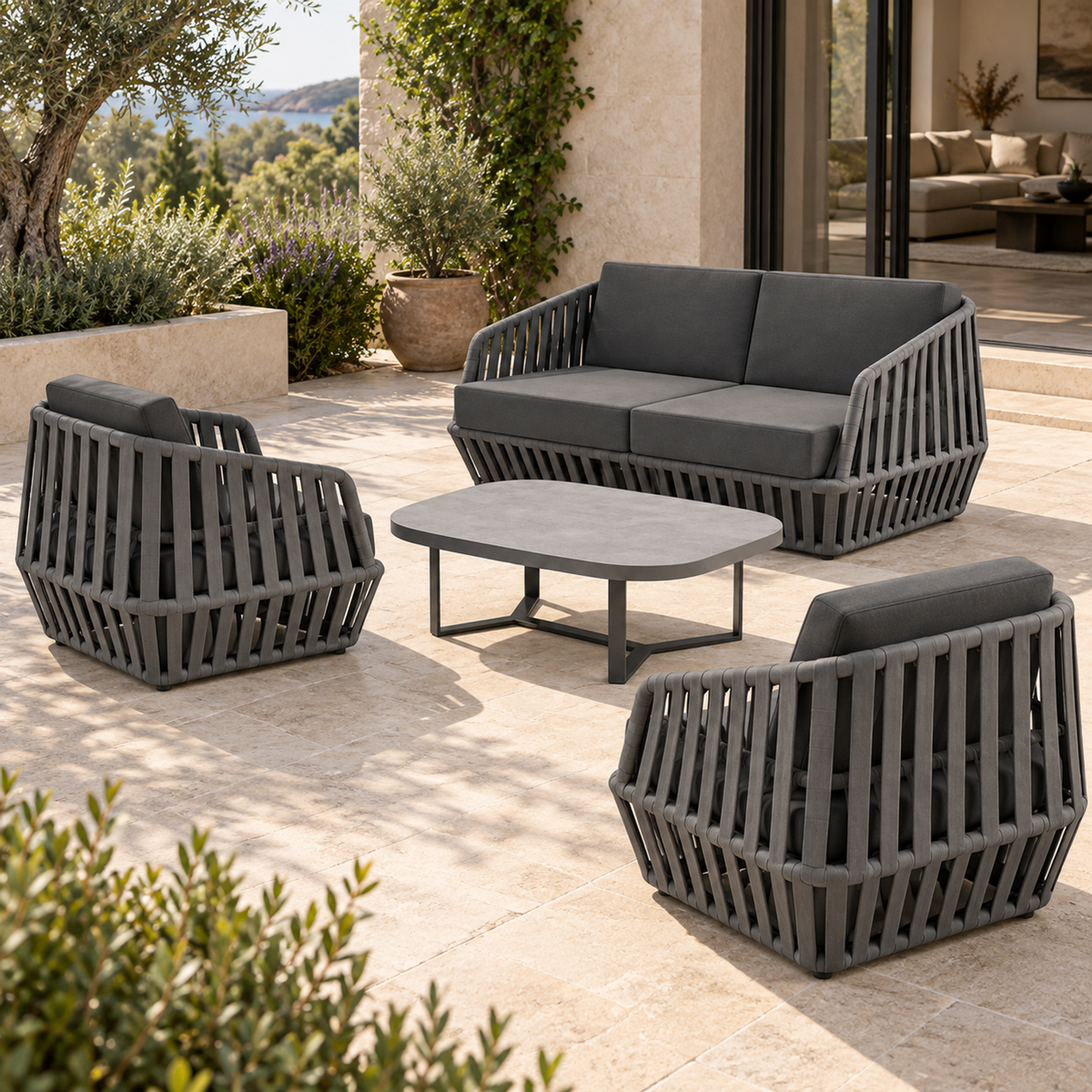 Lifestyle view: Mykonos Outdoor Sofa Set