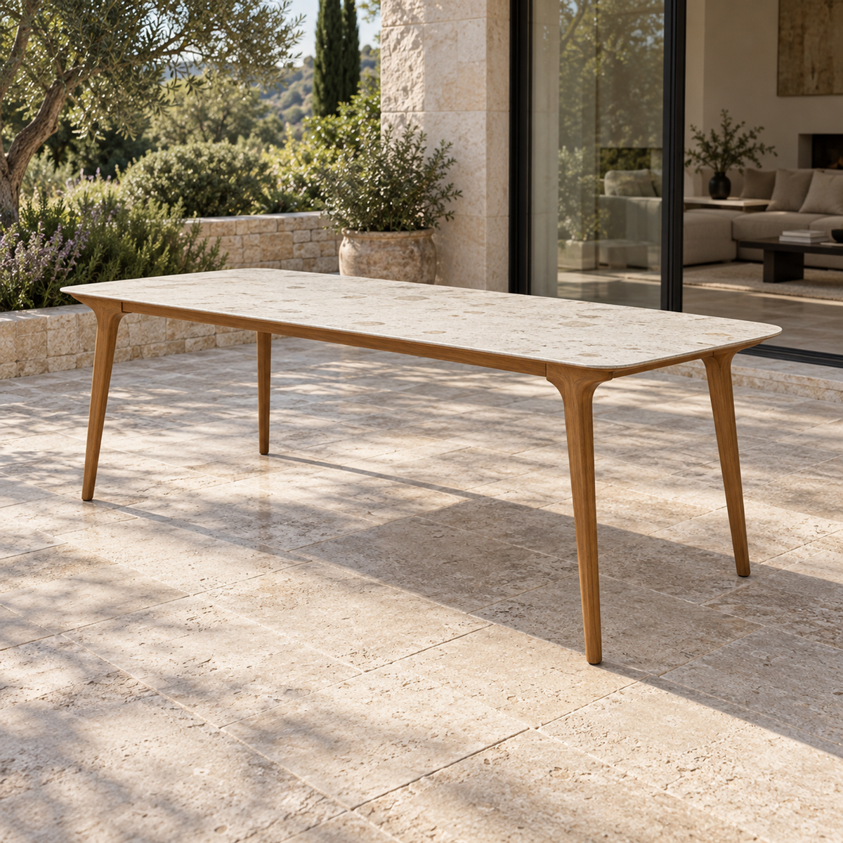 Lifestyle view: Comporta Dining Table on a furnished residential terrace