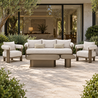 Lifestyle view: Ethereal Outdoor Sofa Set in Aluminium