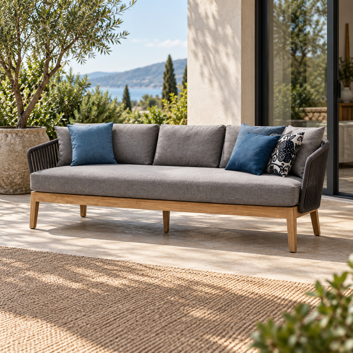 Lifestyle view: Puglia Sofa on a furnished garden terrace