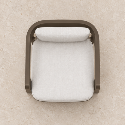 Serein aluminium lounge chair, overhead view on a furnished home terrace