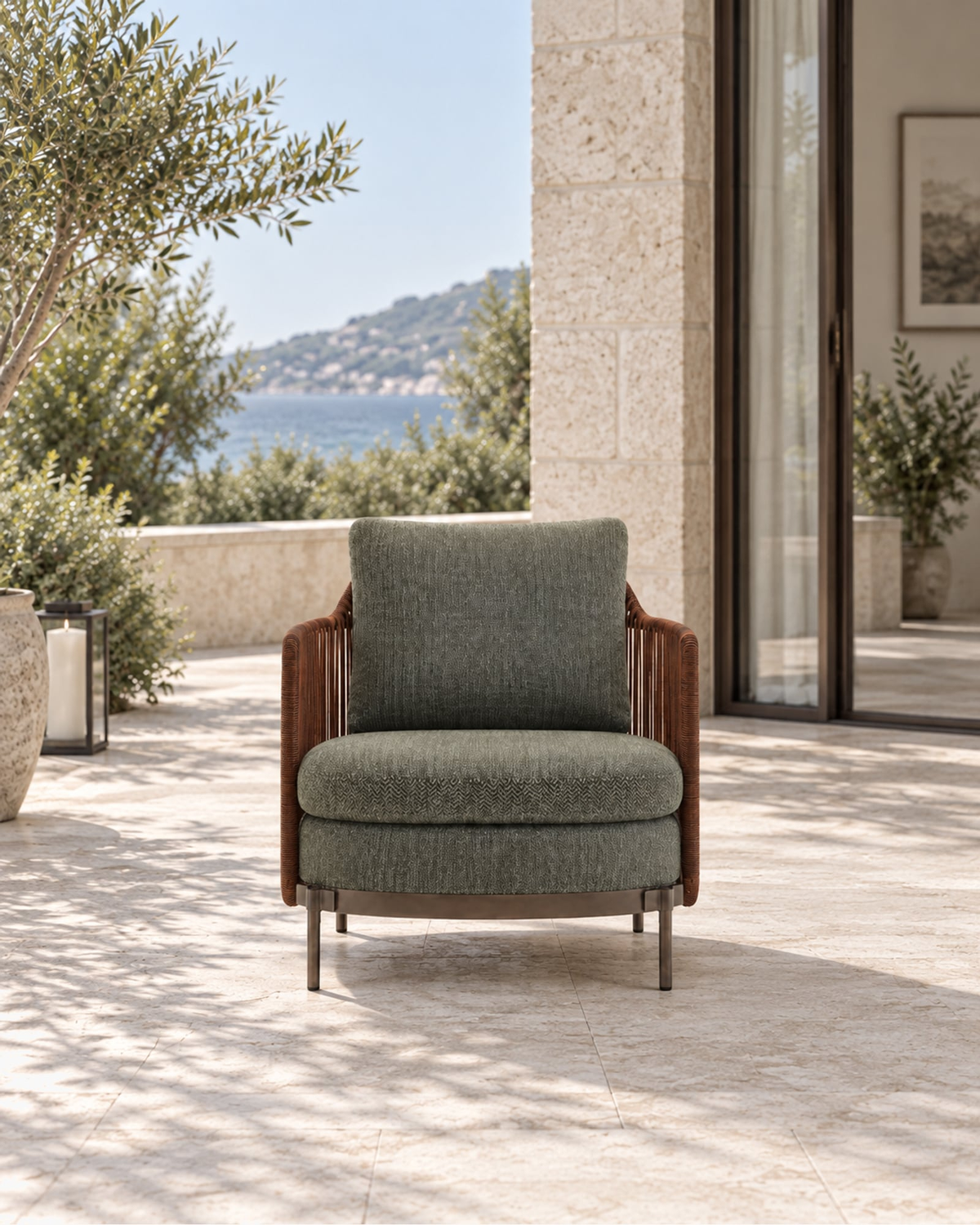 Amalfi Lounge Chair in a styled setting