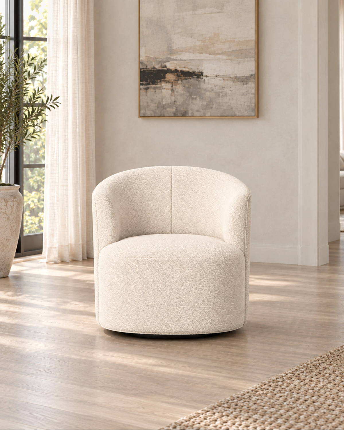 Arden Swivel Chair in a styled setting