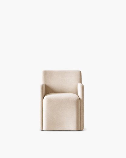 Aurelie Track Arm Fabric Dining Armchair