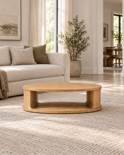 Baron Round Coffee Table in a styled setting