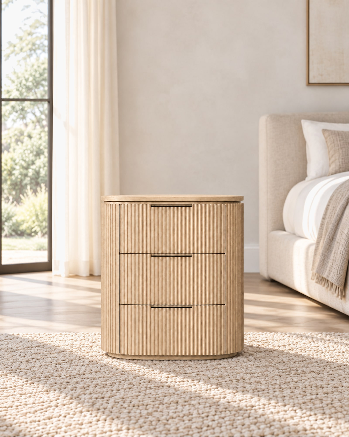 Byron Closed Nightstand in a styled setting