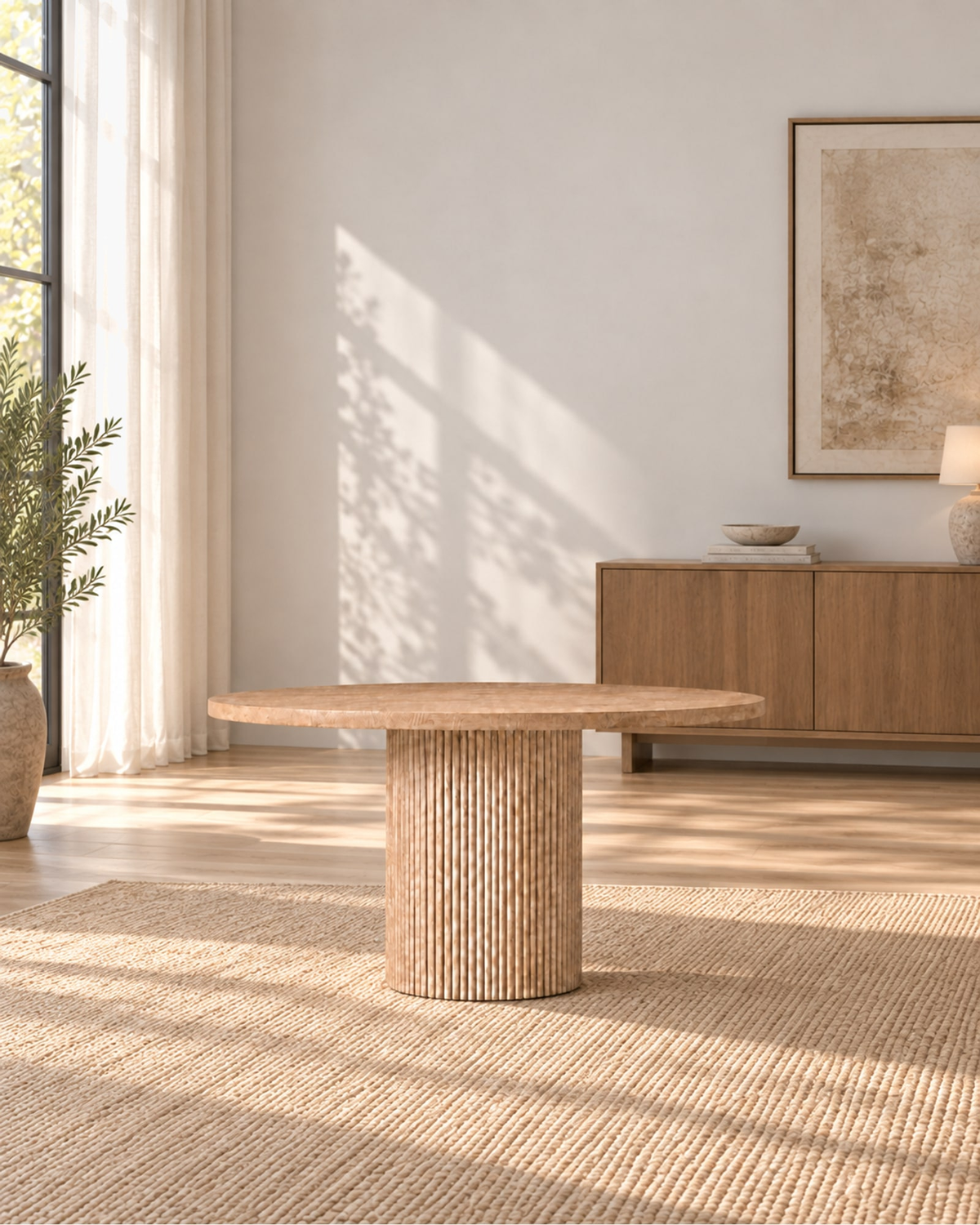 Byron Round Dining Table in a styled setting