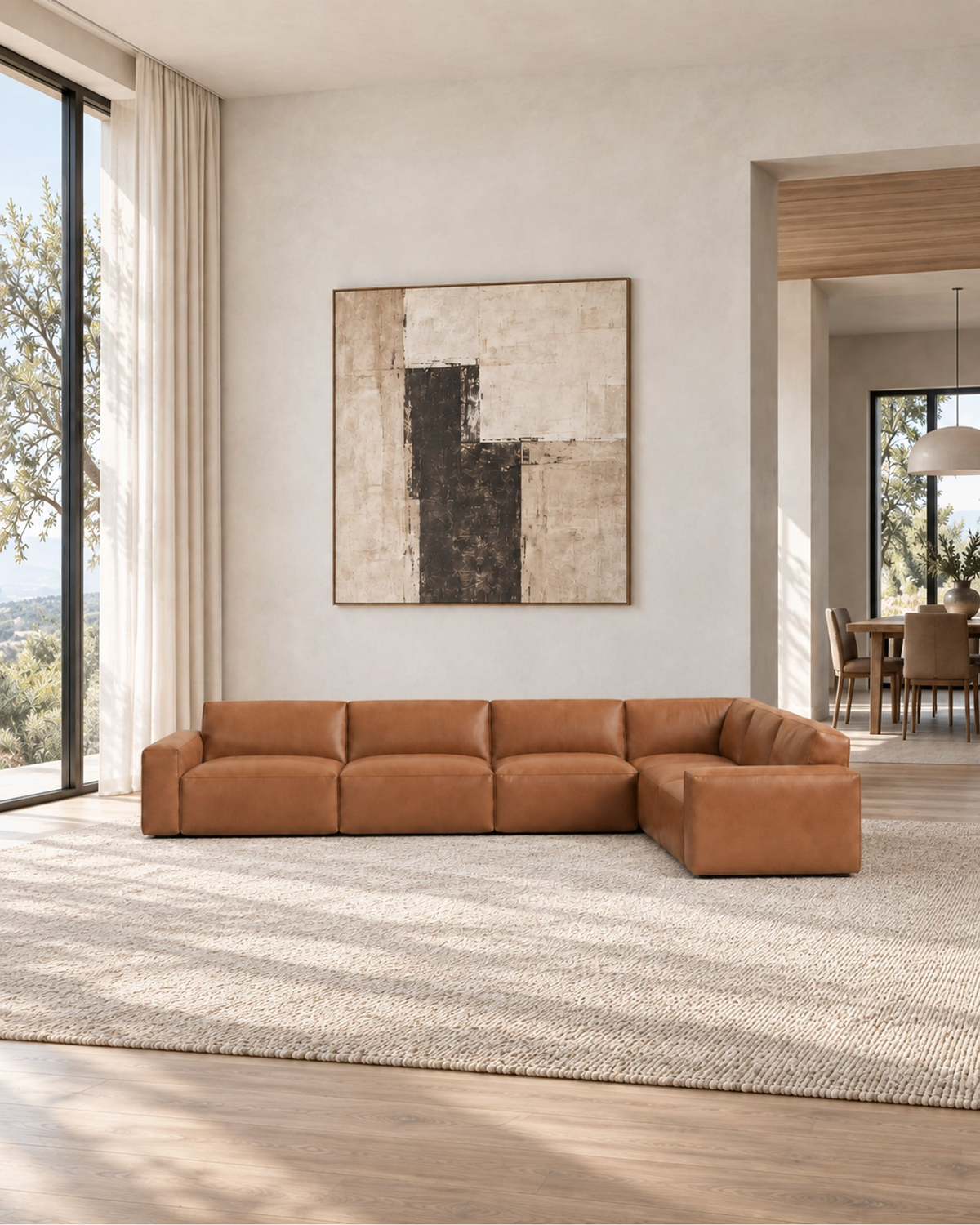 Como Modular Right-Arm L-Sectional in a styled setting