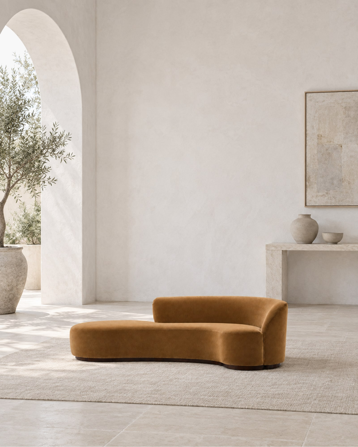 Copenhagen Right Arm Asymmetrical Sofa in a styled setting