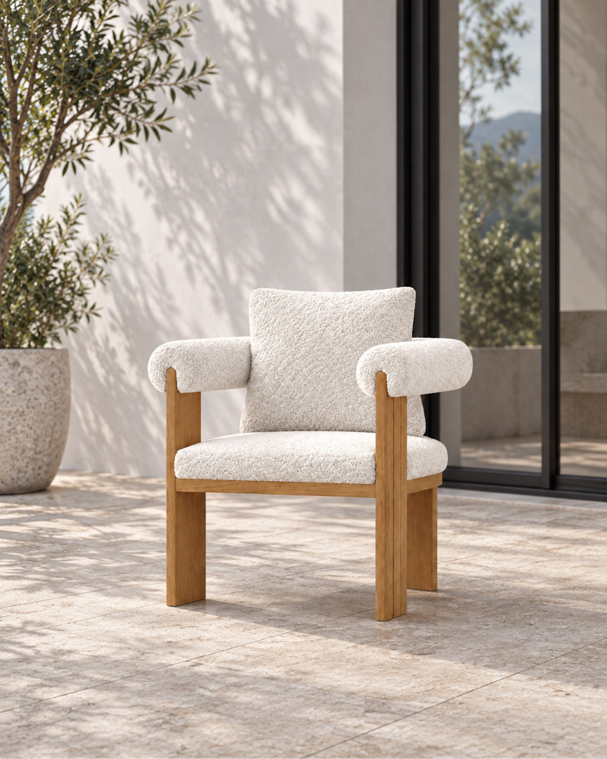Ethereal Dining Chair in Teak in a styled setting
