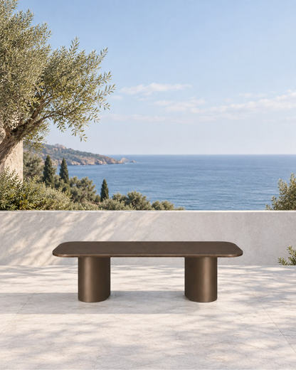 Ethereal Dining Table in Aluminium in a styled setting