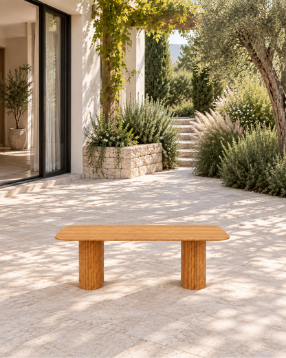 Ethereal Dining Table in Teak in a styled setting